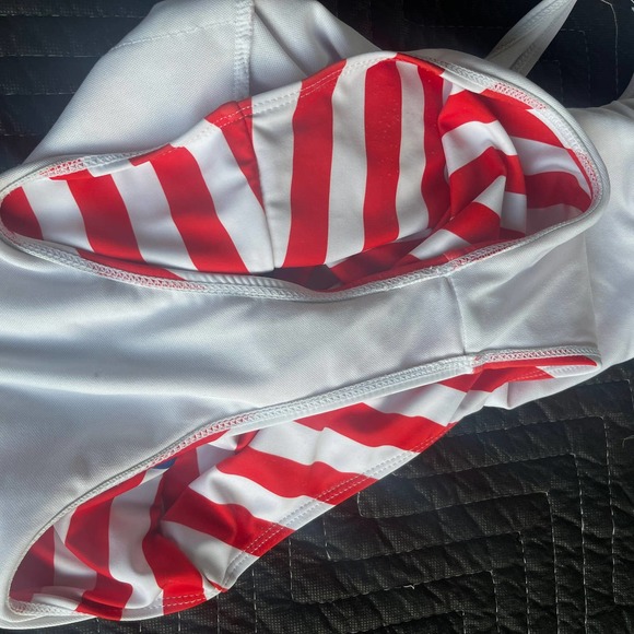 Patriotic Flag Swimsuit Youth Extra Large Striped One Piece Beach Swim - Picture 3 of 9